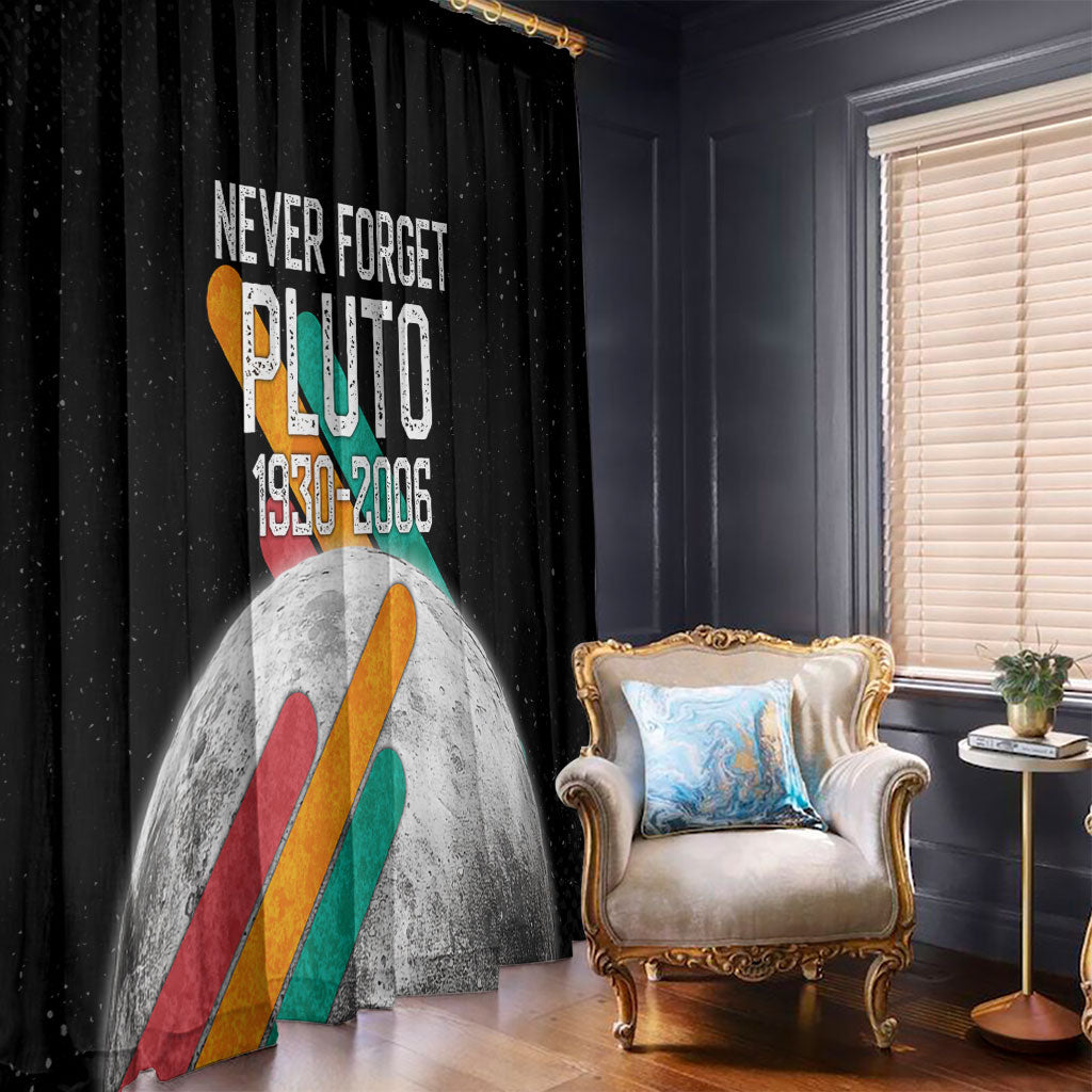 Never Forget Pluto Window Curtain Retro Space Astronomy Science