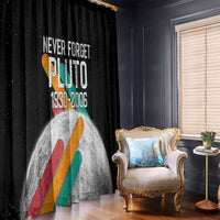Never Forget Pluto Window Curtain Retro Space Astronomy Science