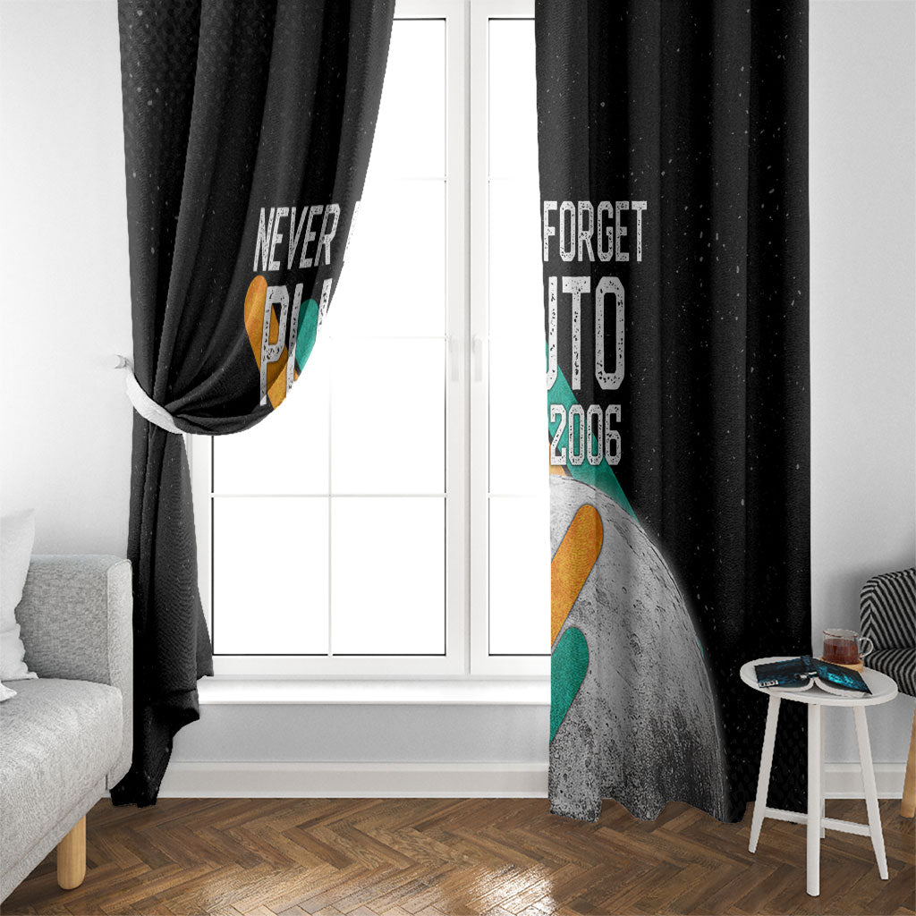 Never Forget Pluto Window Curtain Retro Space Astronomy Science