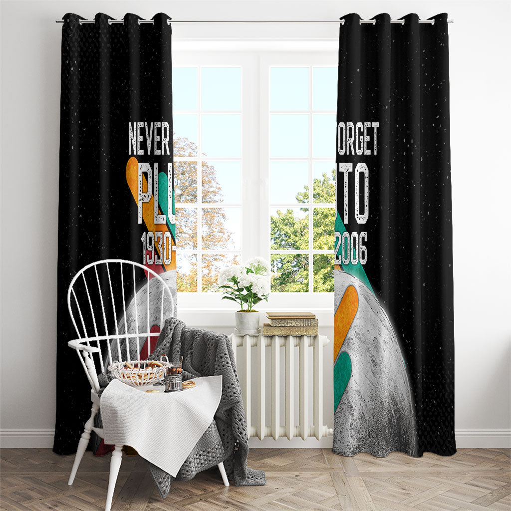 Never Forget Pluto Window Curtain Retro Space Astronomy Science