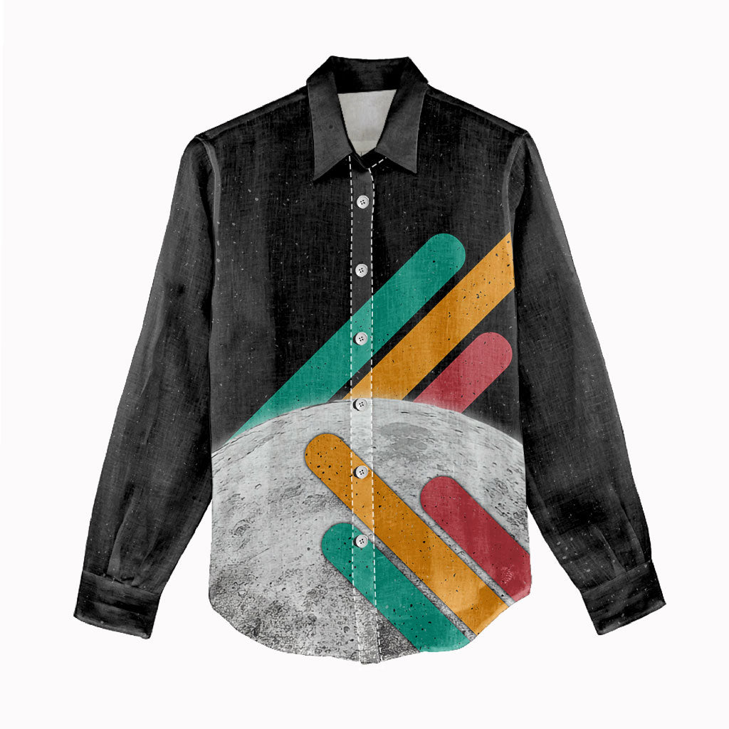Never Forget Pluto Women Casual Shirt Retro Space Astronomy Science