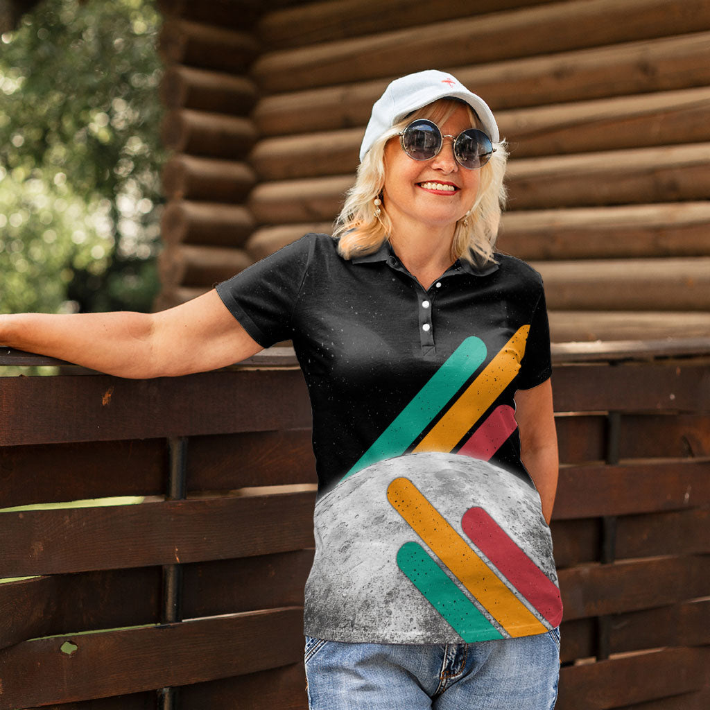 Never Forget Pluto Women Polo Shirt Retro Space Astronomy Science