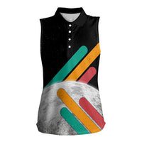 Never Forget Pluto Women Sleeveless Polo Shirt Retro Space Astronomy Science