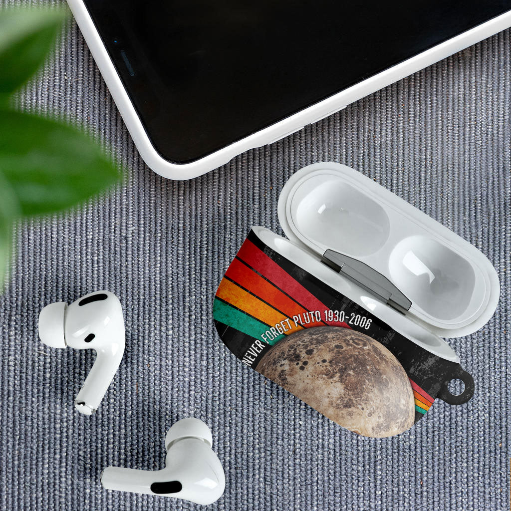 Never Forget Pluto AirPods Case Distressed Retro Space Astronomy Science