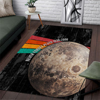 Never Forget Pluto Area Rug Distressed Retro Space Astronomy Science