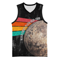 Never Forget Pluto Basketball Jersey Distressed Retro Space Astronomy Science