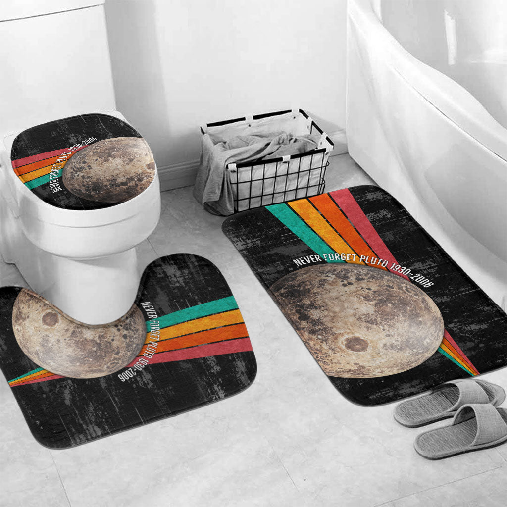 Never Forget Pluto Bathroom Set Distressed Retro Space Astronomy Science