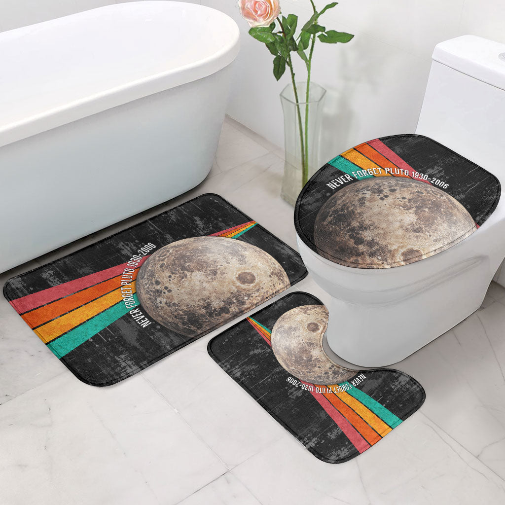 Never Forget Pluto Bathroom Set Distressed Retro Space Astronomy Science