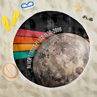 Never Forget Pluto Beach Blanket Distressed Retro Space Astronomy Science