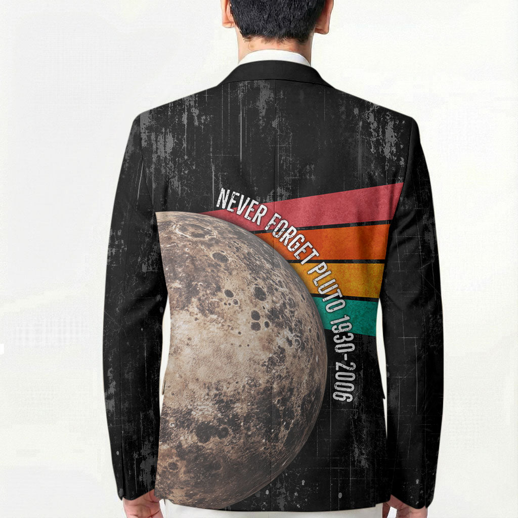 Never Forget Pluto Blazer Distressed Retro Space Astronomy Science