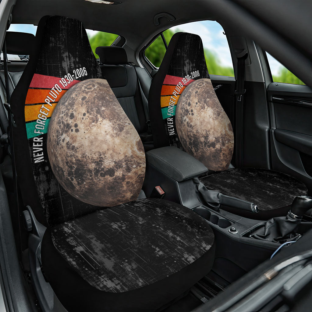 Never Forget Pluto Car Seat Cover Distressed Retro Space Astronomy Science