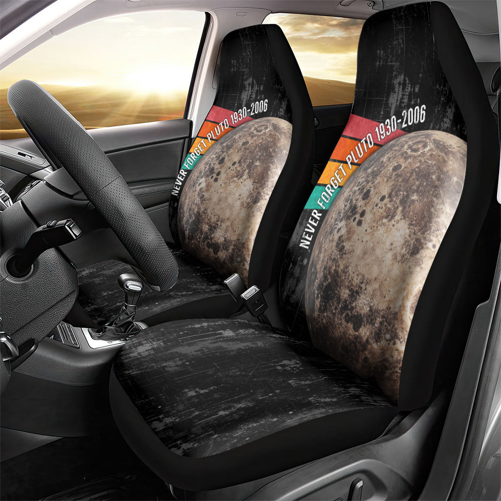 Never Forget Pluto Car Seat Cover Distressed Retro Space Astronomy Science
