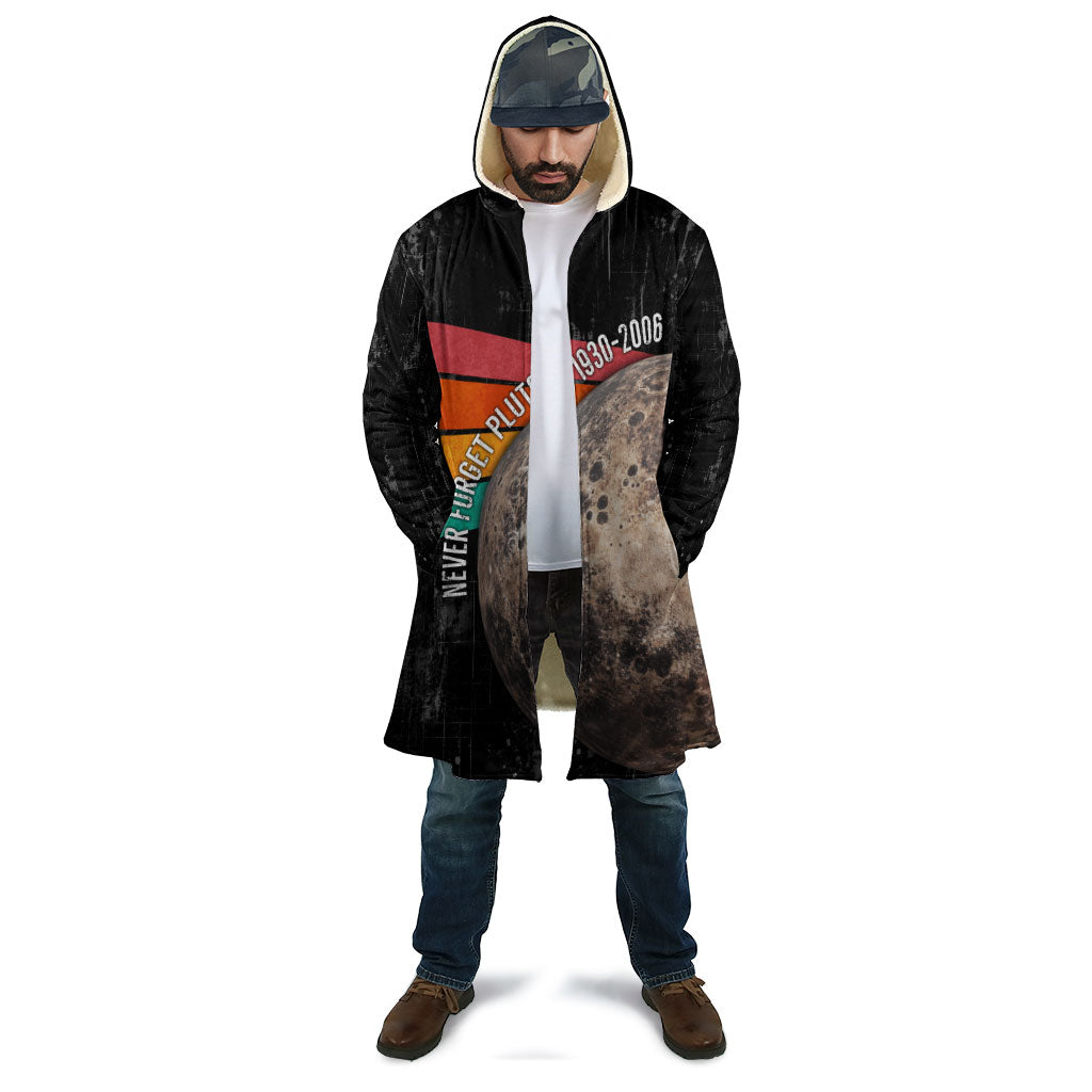 Never Forget Pluto Cloak Distressed Retro Space Astronomy Science