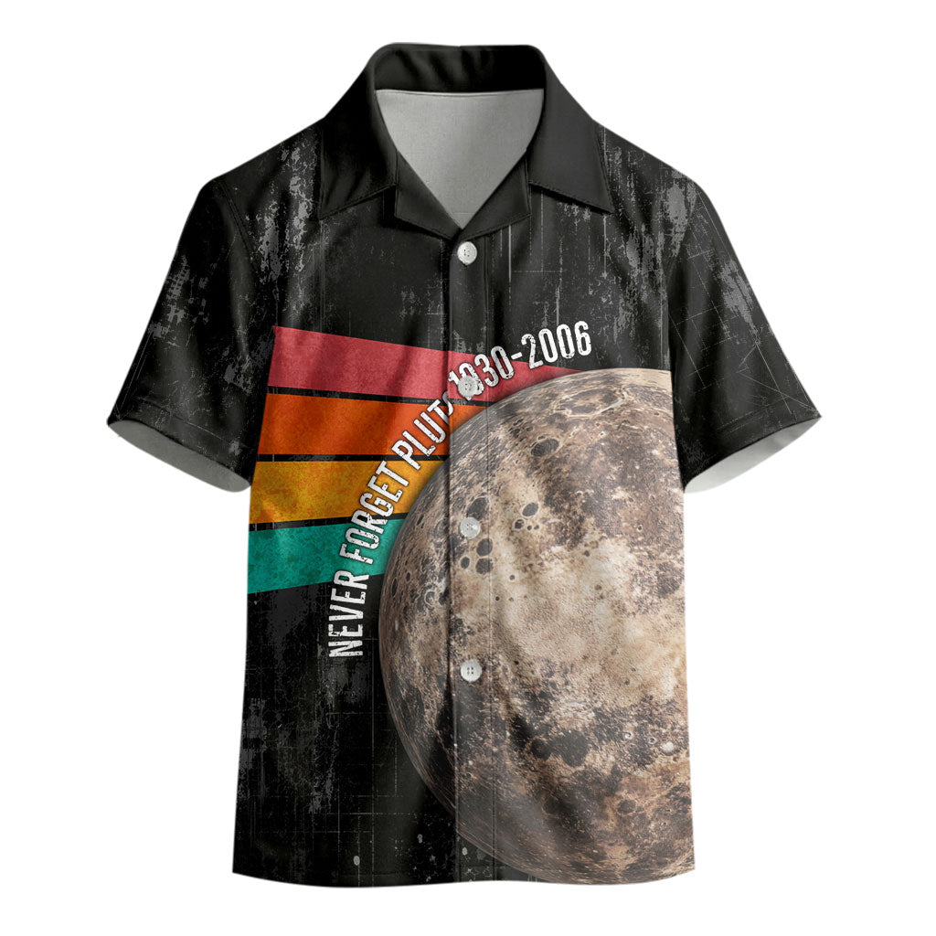 Never Forget Pluto Kid Hawaiian Shirt Distressed Retro Space Astronomy Science