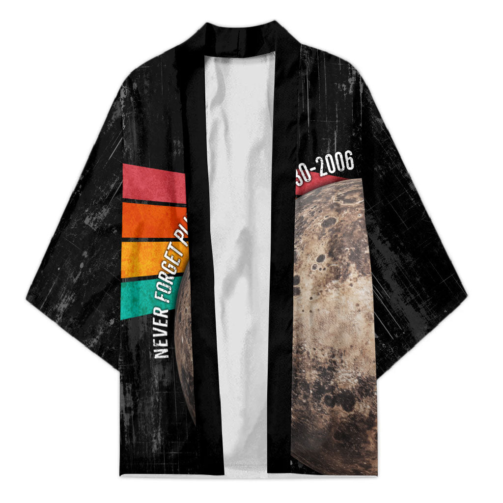 Never Forget Pluto Kimono Distressed Retro Space Astronomy Science