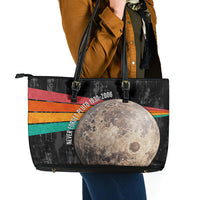 Never Forget Pluto Leather Tote Bag Distressed Retro Space Astronomy Science
