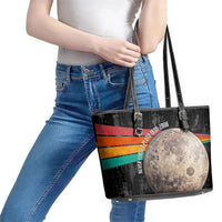Never Forget Pluto Leather Tote Bag Distressed Retro Space Astronomy Science