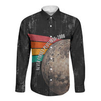 Never Forget Pluto Long Sleeve Button Shirt Distressed Retro Space Astronomy Science