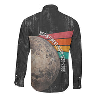 Never Forget Pluto Long Sleeve Button Shirt Distressed Retro Space Astronomy Science