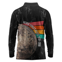 Never Forget Pluto Long Sleeve Polo Shirt Distressed Retro Space Astronomy Science