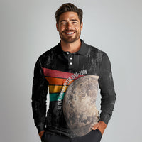 Never Forget Pluto Long Sleeve Polo Shirt Distressed Retro Space Astronomy Science