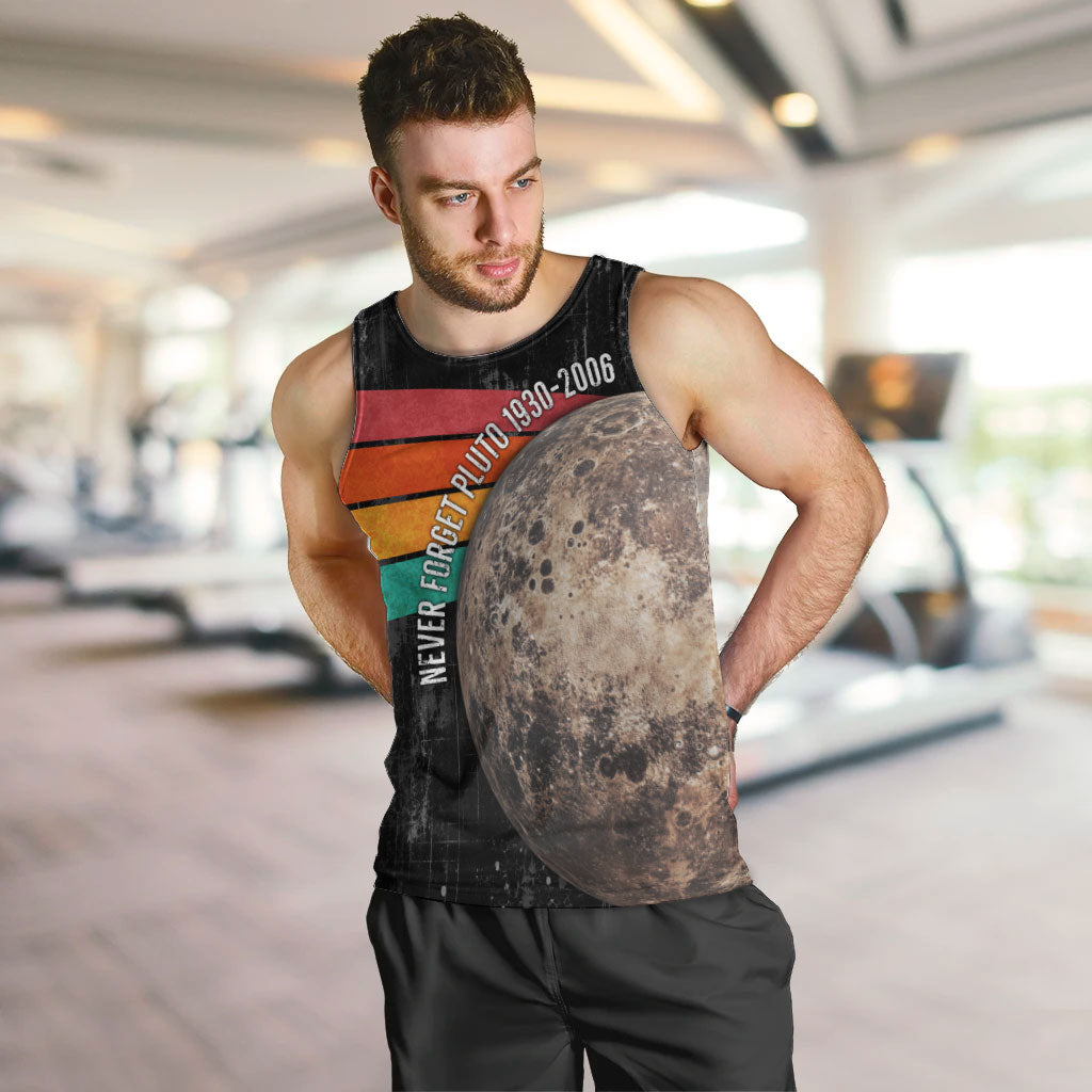 Never Forget Pluto Men Tank Top Distressed Retro Space Astronomy Science