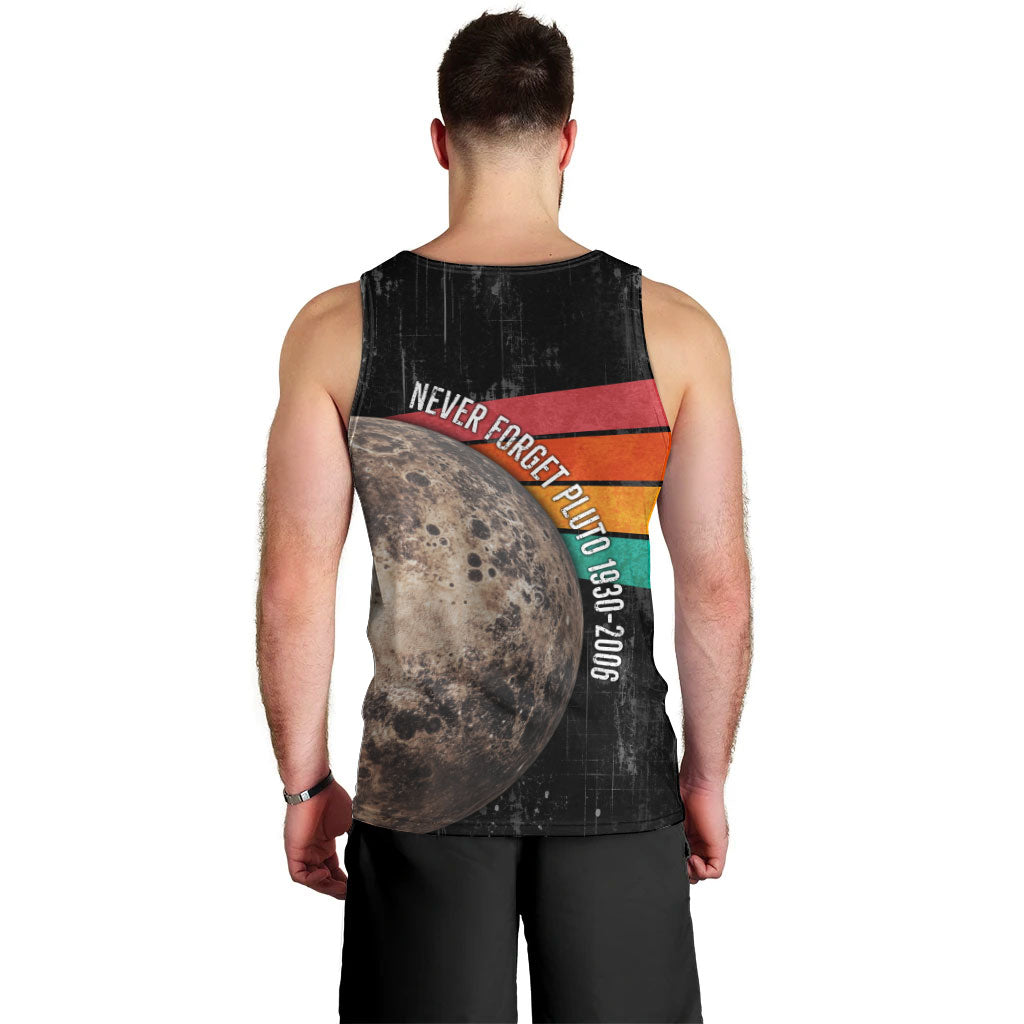 Never Forget Pluto Men Tank Top Distressed Retro Space Astronomy Science