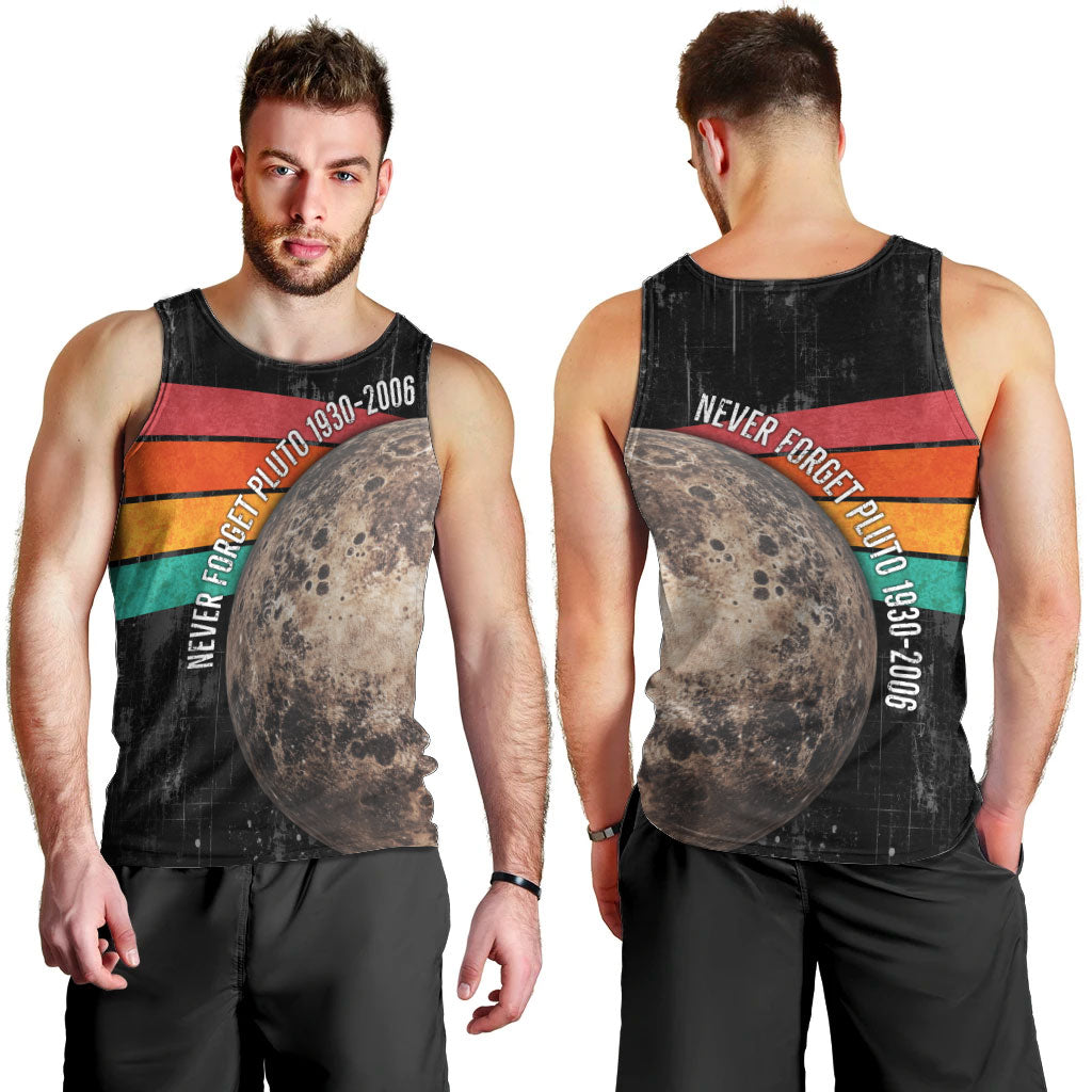 Never Forget Pluto Men Tank Top Distressed Retro Space Astronomy Science