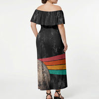 Never Forget Pluto Off Shoulder Maxi Dress Distressed Retro Space Astronomy Science