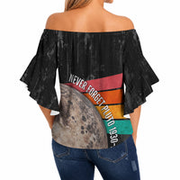 Never Forget Pluto Off Shoulder Wrap Waist Top Distressed Retro Space Astronomy Science