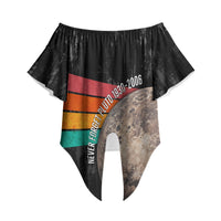 Never Forget Pluto Off Shoulder Wrap Waist Top Distressed Retro Space Astronomy Science