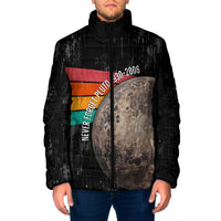 Never Forget Pluto Padded Jacket Distressed Retro Space Astronomy Science