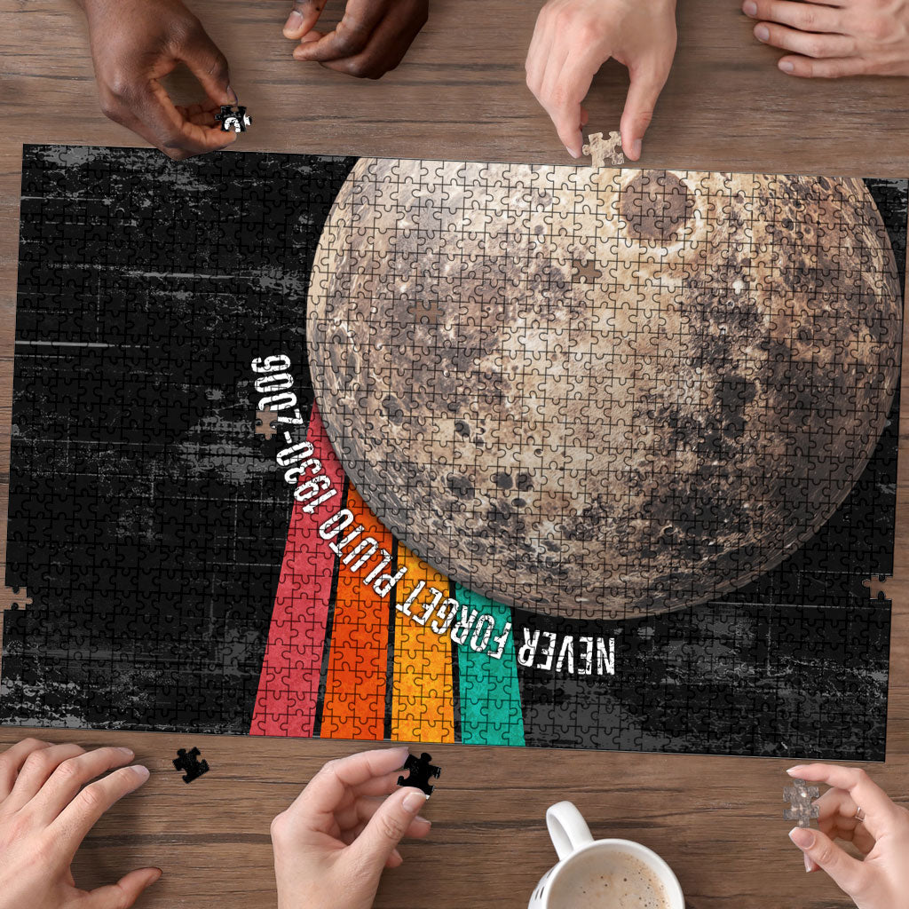 Never Forget Pluto Puzzle Distressed Retro Space Astronomy Science