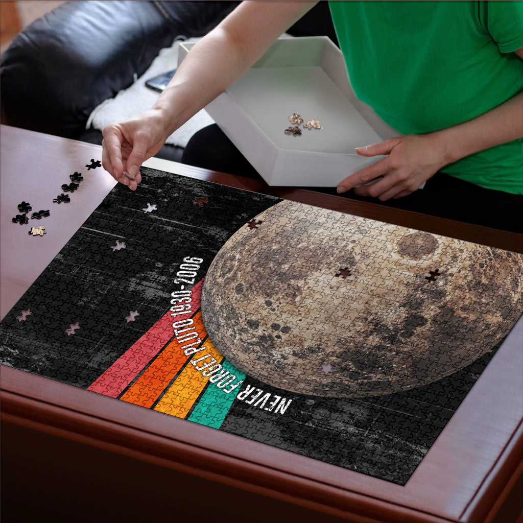 Never Forget Pluto Puzzle Distressed Retro Space Astronomy Science