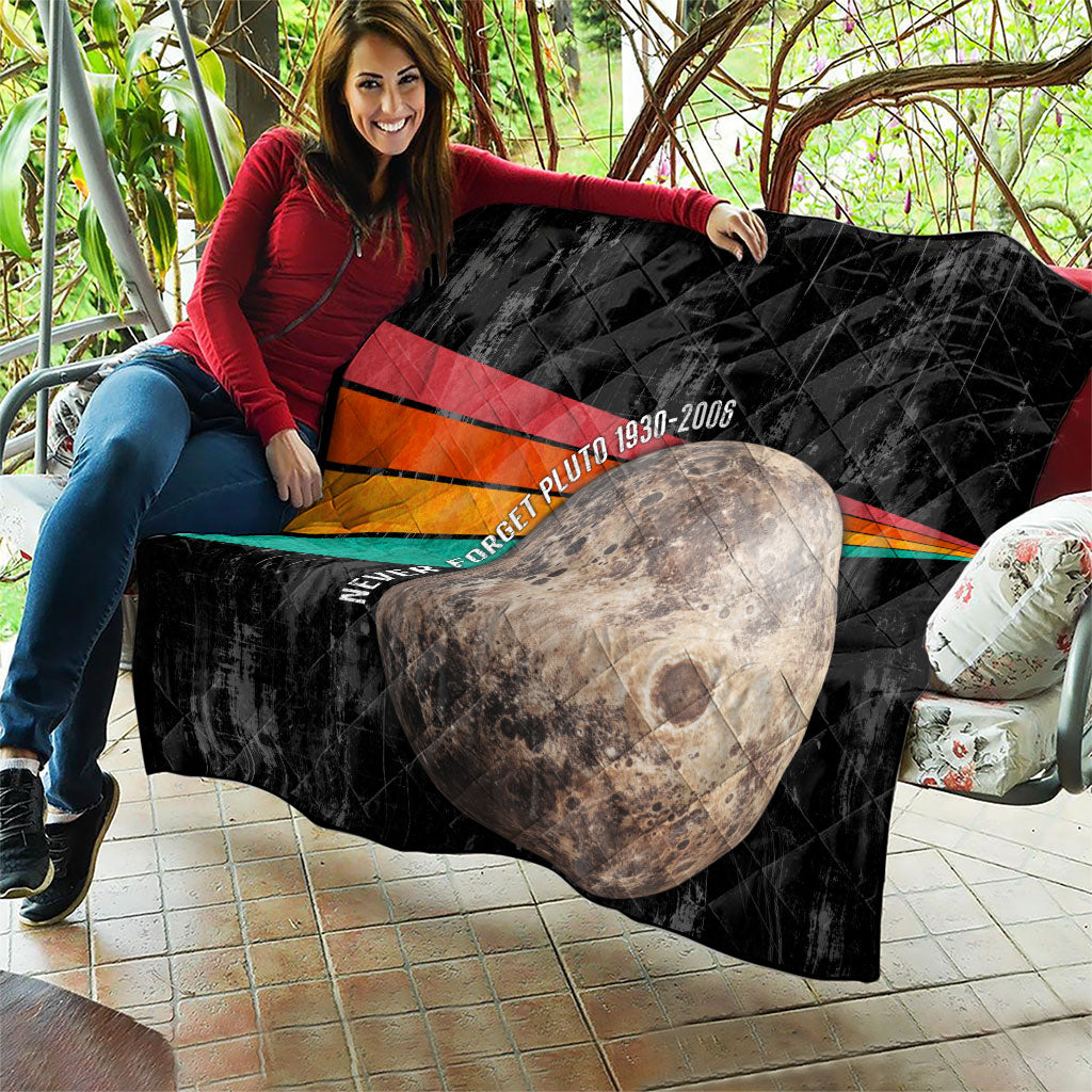 Never Forget Pluto Quilt Distressed Retro Space Astronomy Science