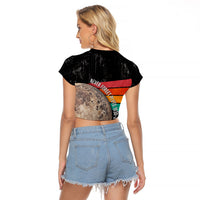 Never Forget Pluto Raglan Cropped T Shirt Distressed Retro Space Astronomy Science