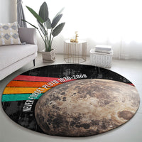 Never Forget Pluto Round Carpet Distressed Retro Space Astronomy Science