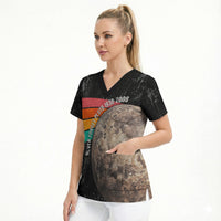 Never Forget Pluto Scrub Top Distressed Retro Space Astronomy Science