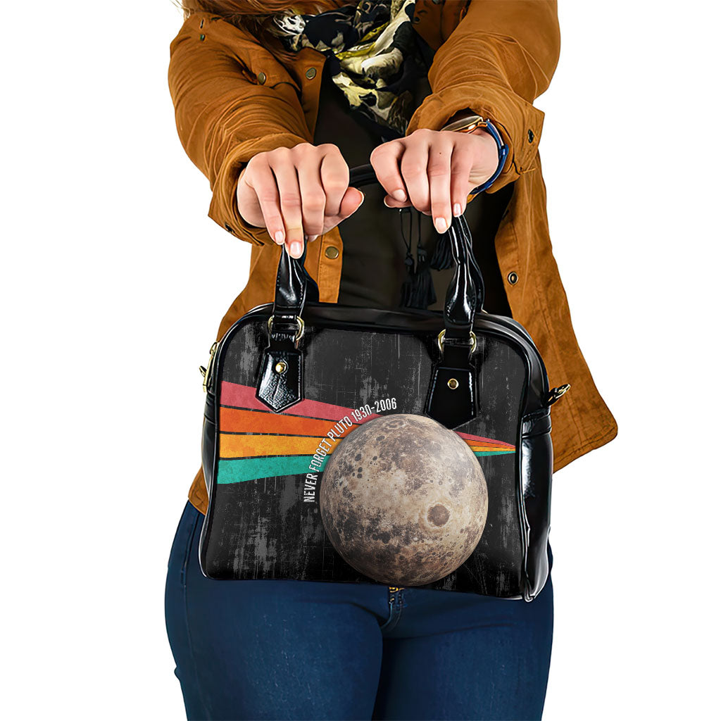 Never Forget Pluto Shoulder Handbag Distressed Retro Space Astronomy Science