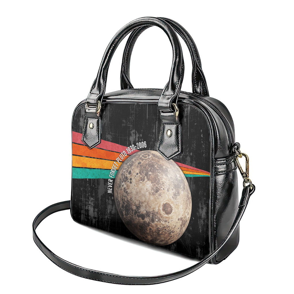 Never Forget Pluto Shoulder Handbag Distressed Retro Space Astronomy Science