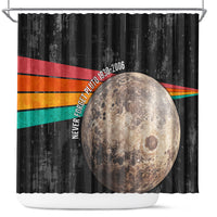 Never Forget Pluto Shower Curtain Distressed Retro Space Astronomy Science