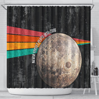 Never Forget Pluto Shower Curtain Distressed Retro Space Astronomy Science