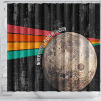 Never Forget Pluto Shower Curtain Distressed Retro Space Astronomy Science