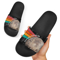 Never Forget Pluto Slide Sandals Distressed Retro Space Astronomy Science