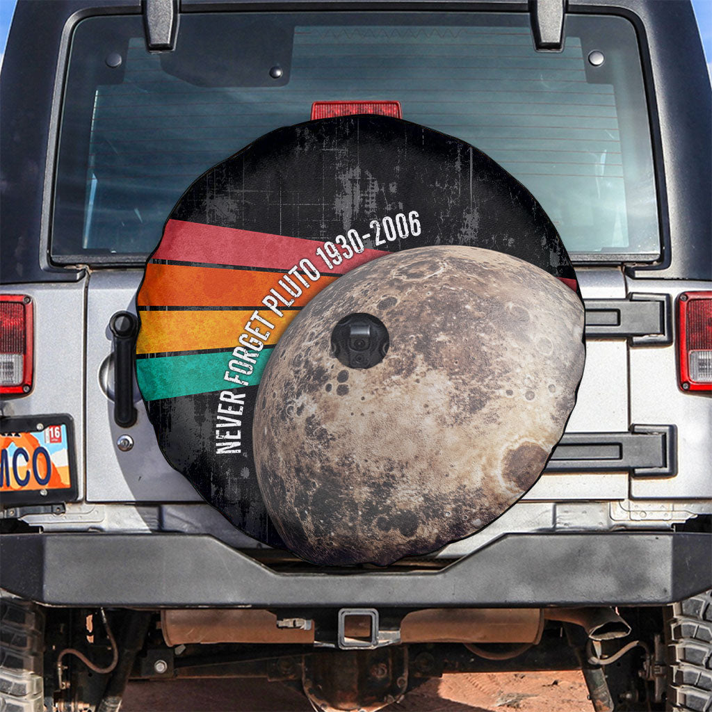 Never Forget Pluto Spare Tire Cover Distressed Retro Space Astronomy Science
