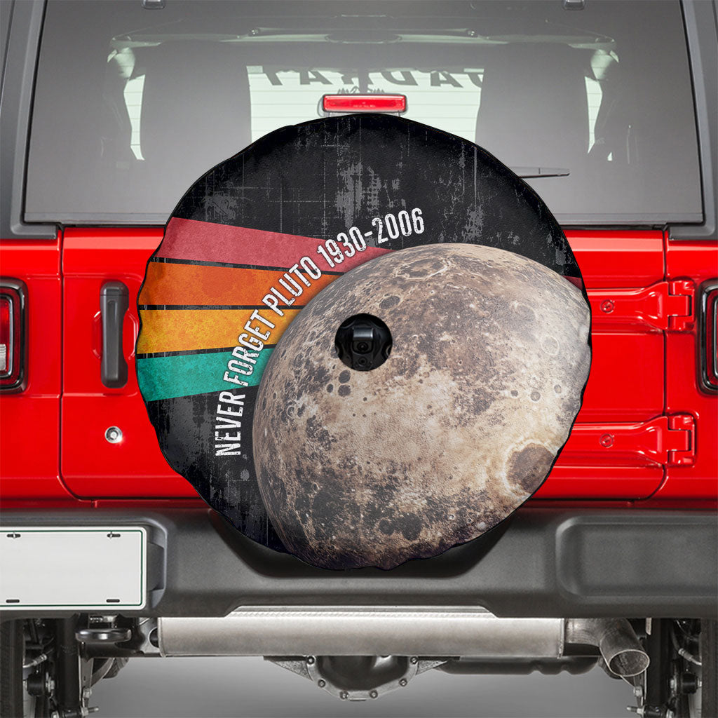 Never Forget Pluto Spare Tire Cover Distressed Retro Space Astronomy Science