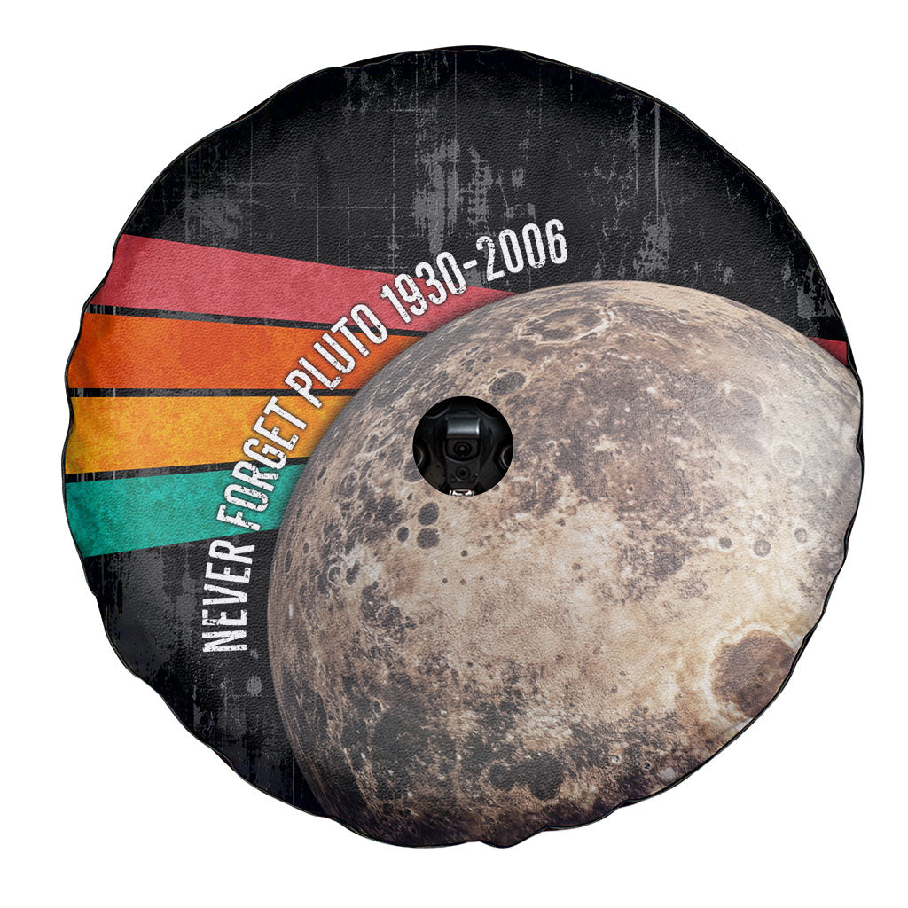 Never Forget Pluto Spare Tire Cover Distressed Retro Space Astronomy Science