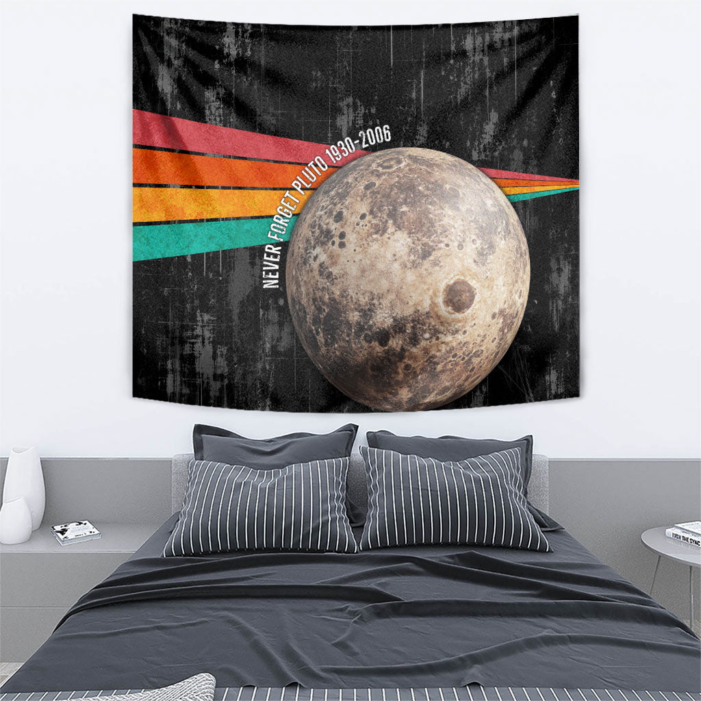 Never Forget Pluto Tapestry Distressed Retro Space Astronomy Science