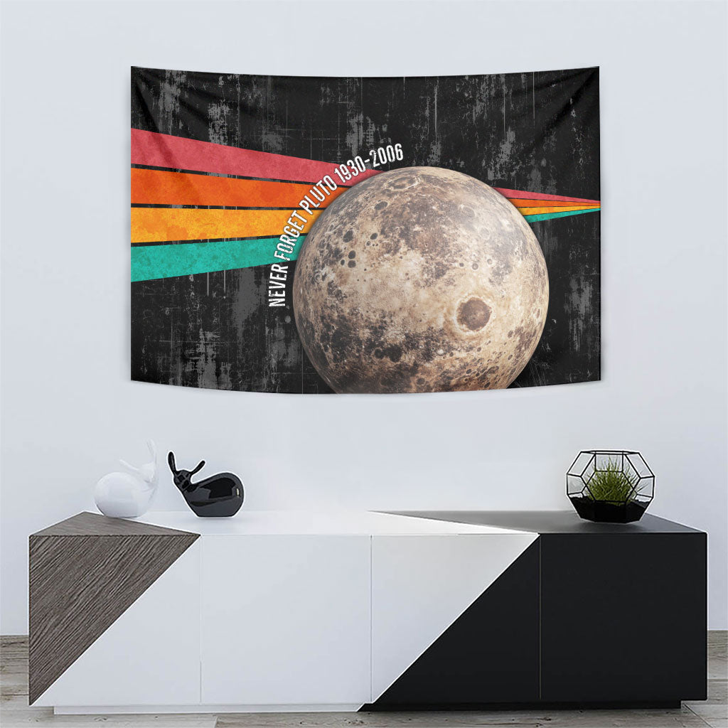 Never Forget Pluto Tapestry Distressed Retro Space Astronomy Science