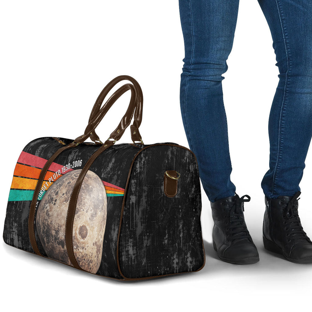 Never Forget Pluto Travel Bag Distressed Retro Space Astronomy Science